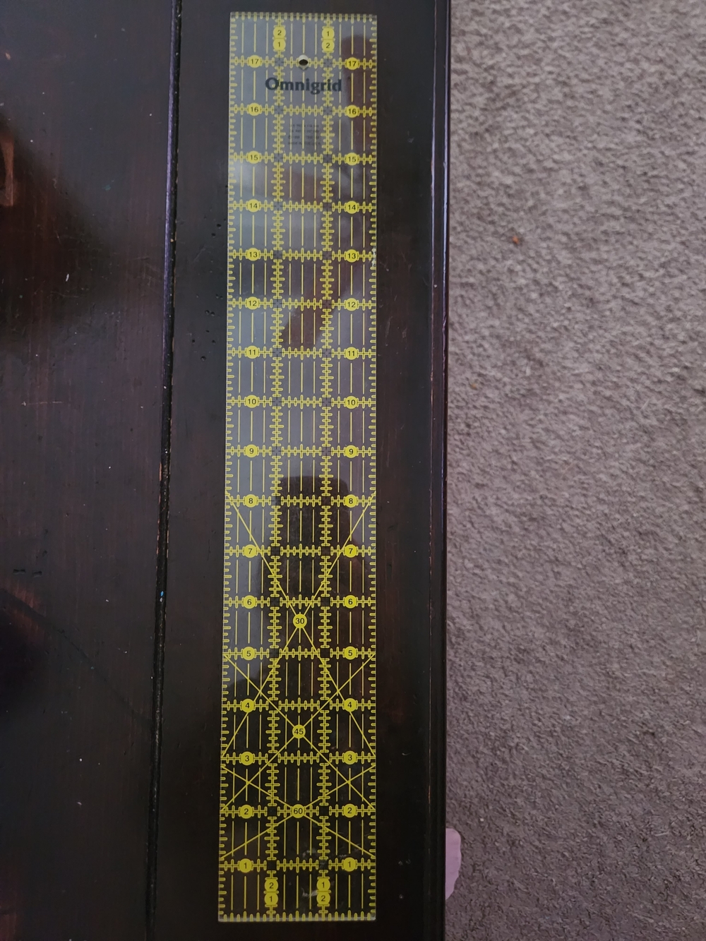 Omnigrid 18x3 Clear Quilting Ruler - Yellow Markings